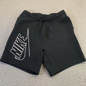 Nike Tech Fleece Shorts Mens Large 7.5" Inseam Black Drawstring Gym Sweatshorts